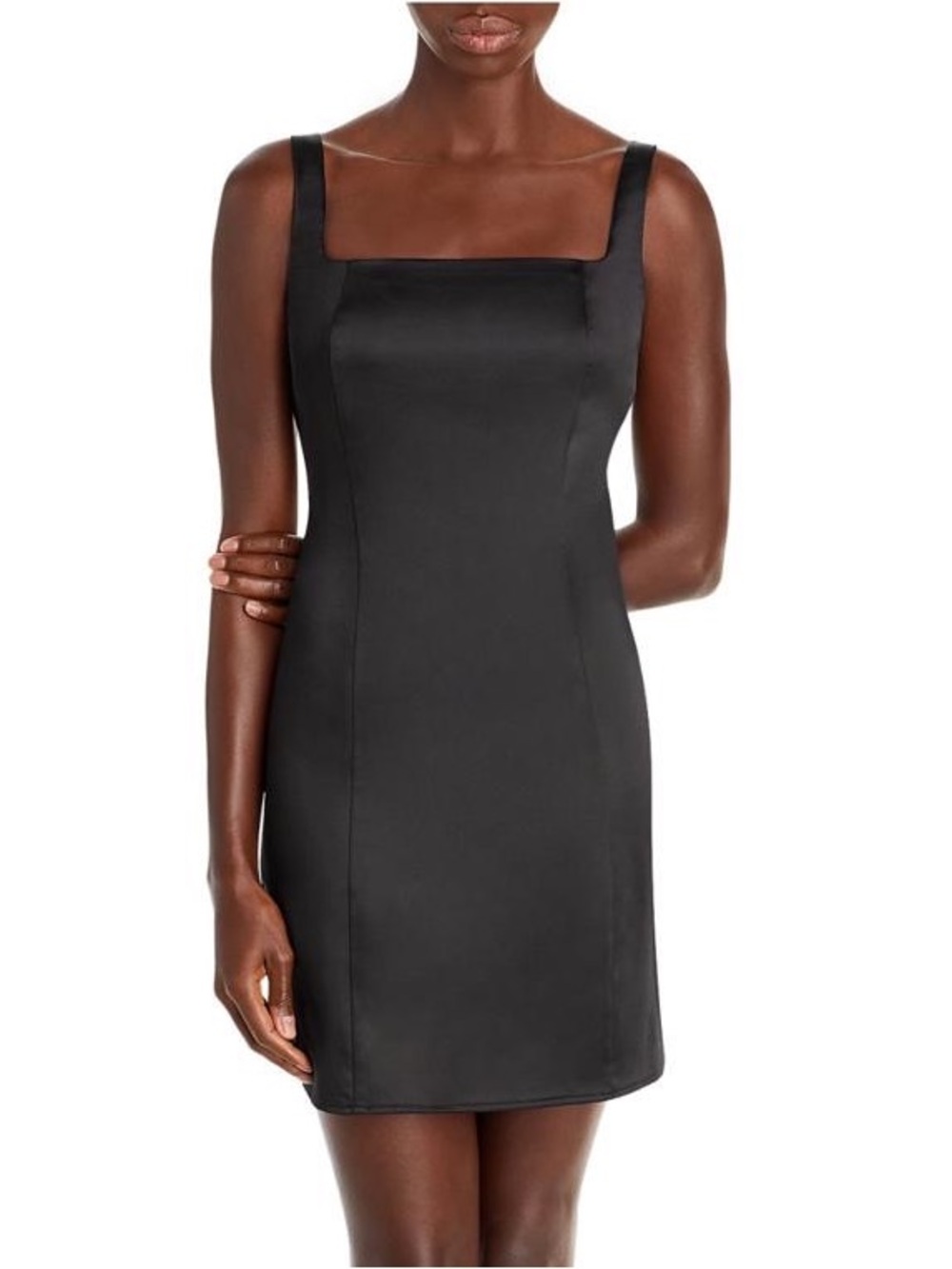 Aqua Black Square-Neck Mini Dress
